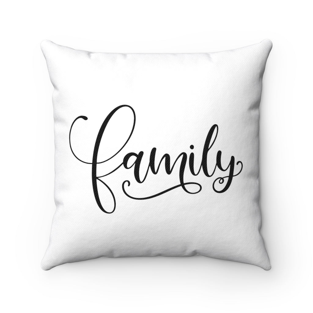Family Spun Polyester Square Throw Pillow - Inspired By Savy