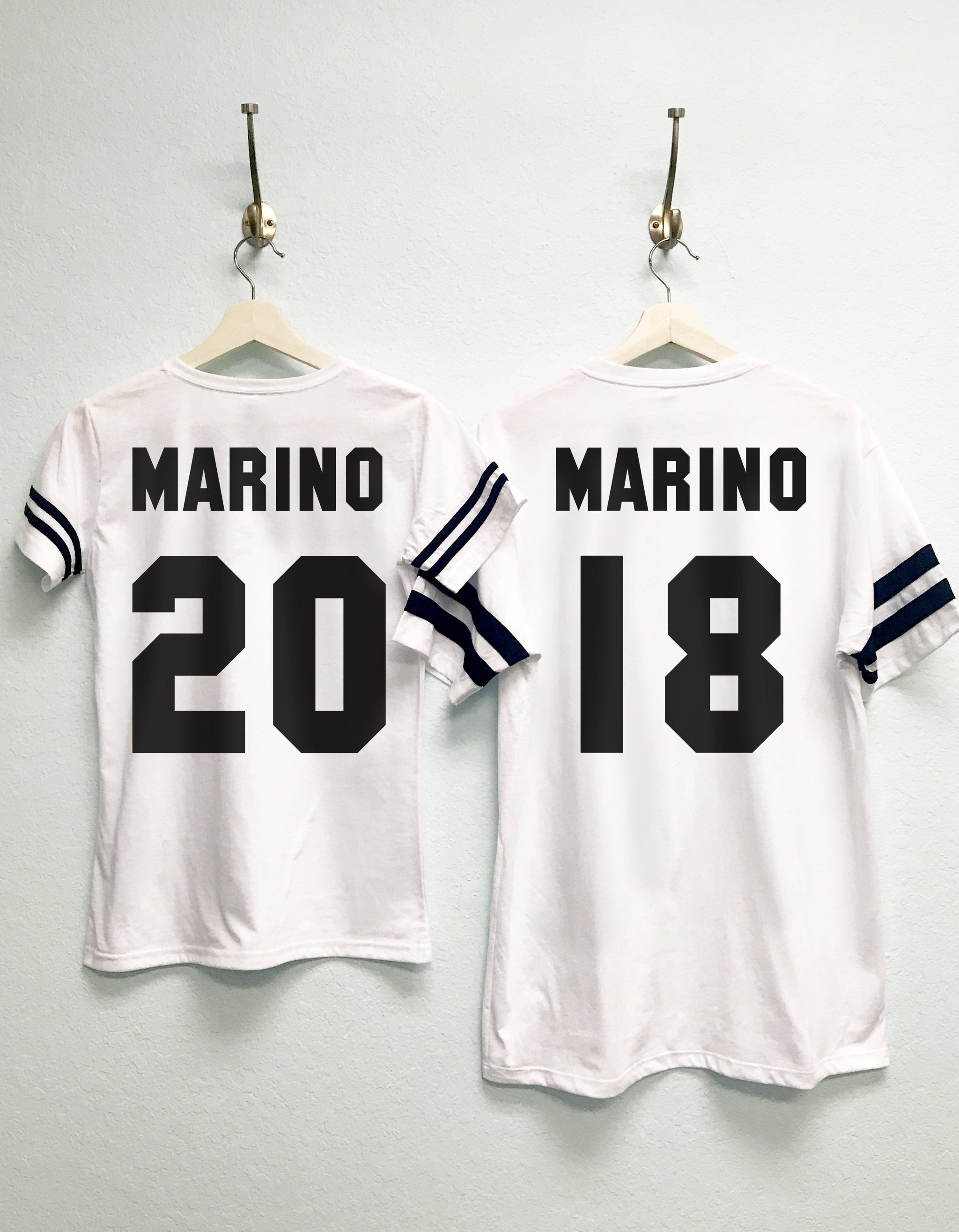 Hubby & Wifey Shirts With Custom Names + Numbers Set