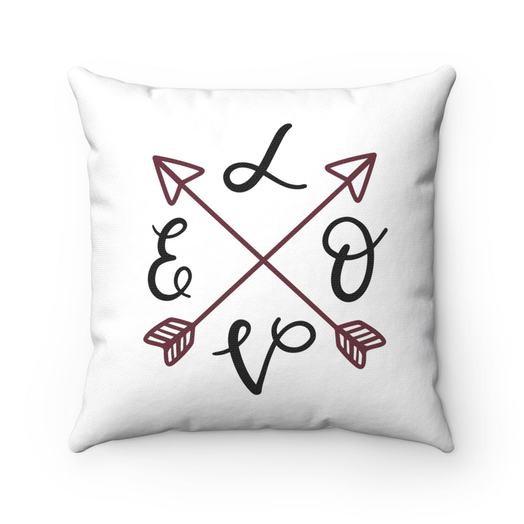 LOVE Spun Polyester Square Throw Pillow - Inspired By Savy