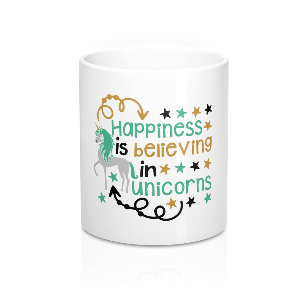 Happiness Is Believing In Unicorns 11oz Ceramic Mug - Inspired By Savy