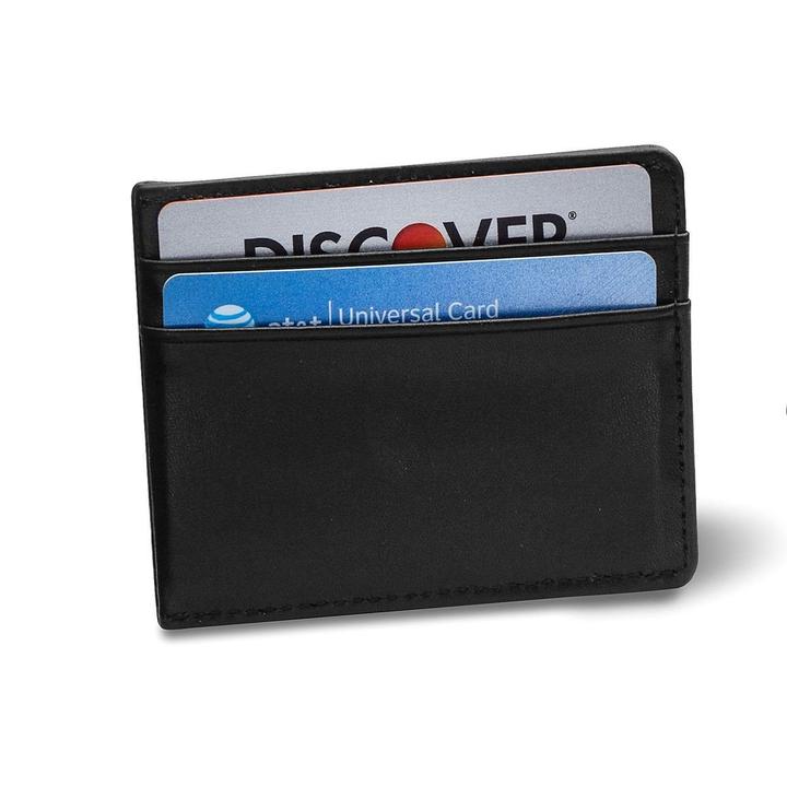 Black Leather Wallet & Chrome Lighter Set