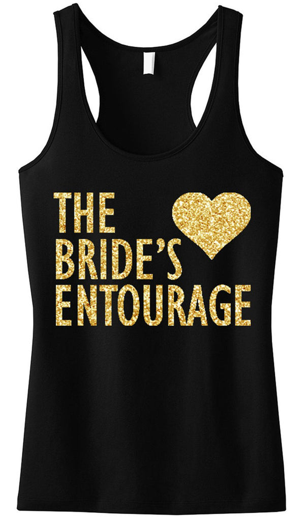 The Bride's Entourage Gold Glitter Tank Top