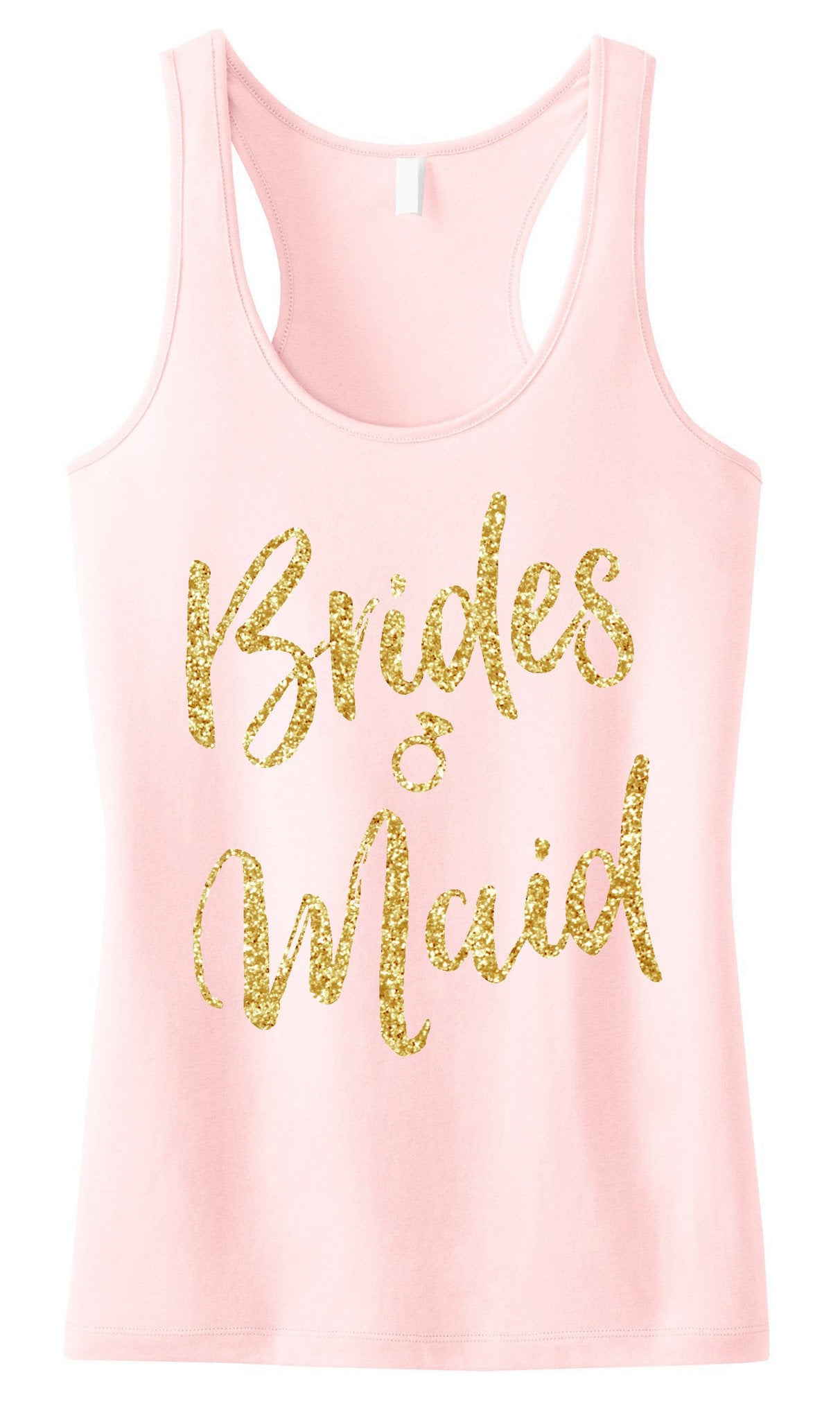 Bridesmaid Script Tank Top with Gold Glitter