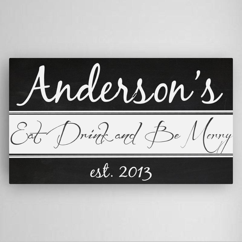 Personalized Kitchen Canvas Sign