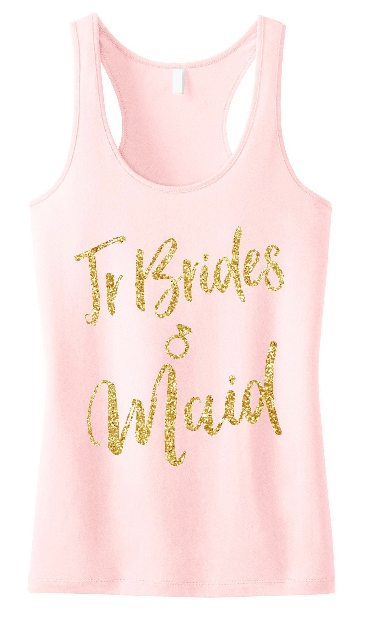 Jr Bridesmaid Tank Top with Gold Glitter