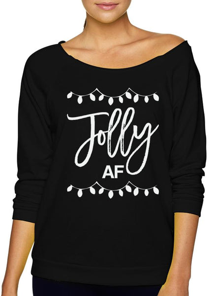 Jolly AF Slouchy Christmas Sweatshirt