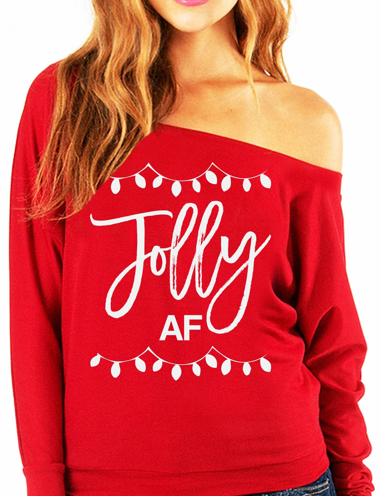 Jolly AF Slouchy Christmas Sweatshirt