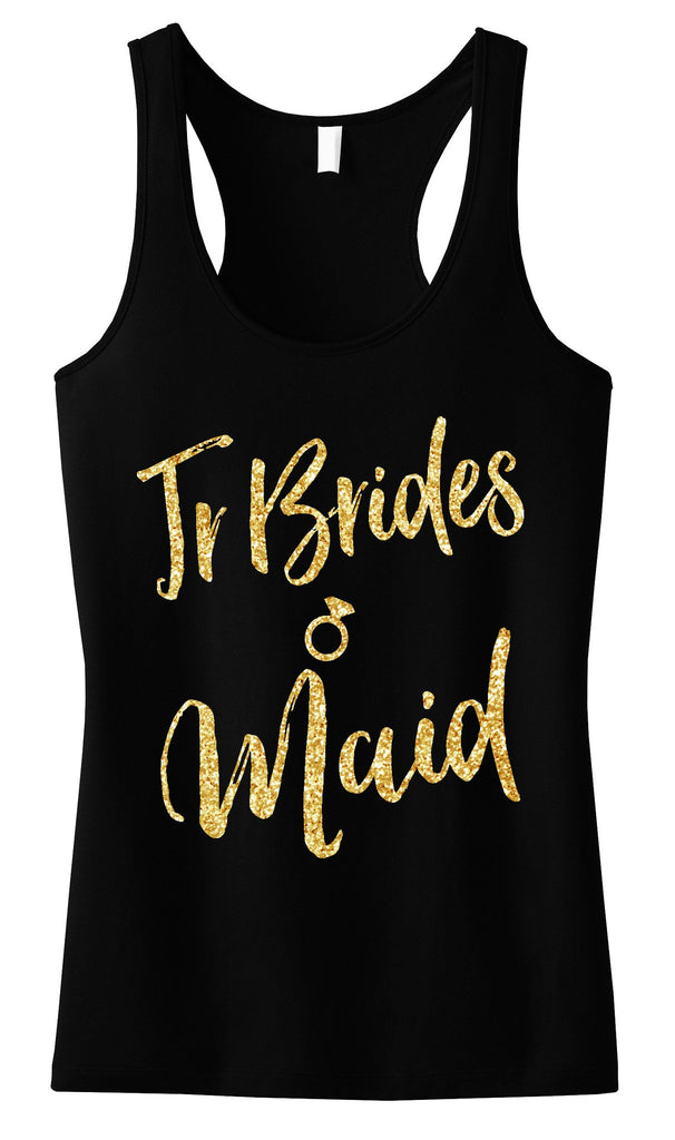 Jr Bridesmaid Tank Top with Gold Glitter