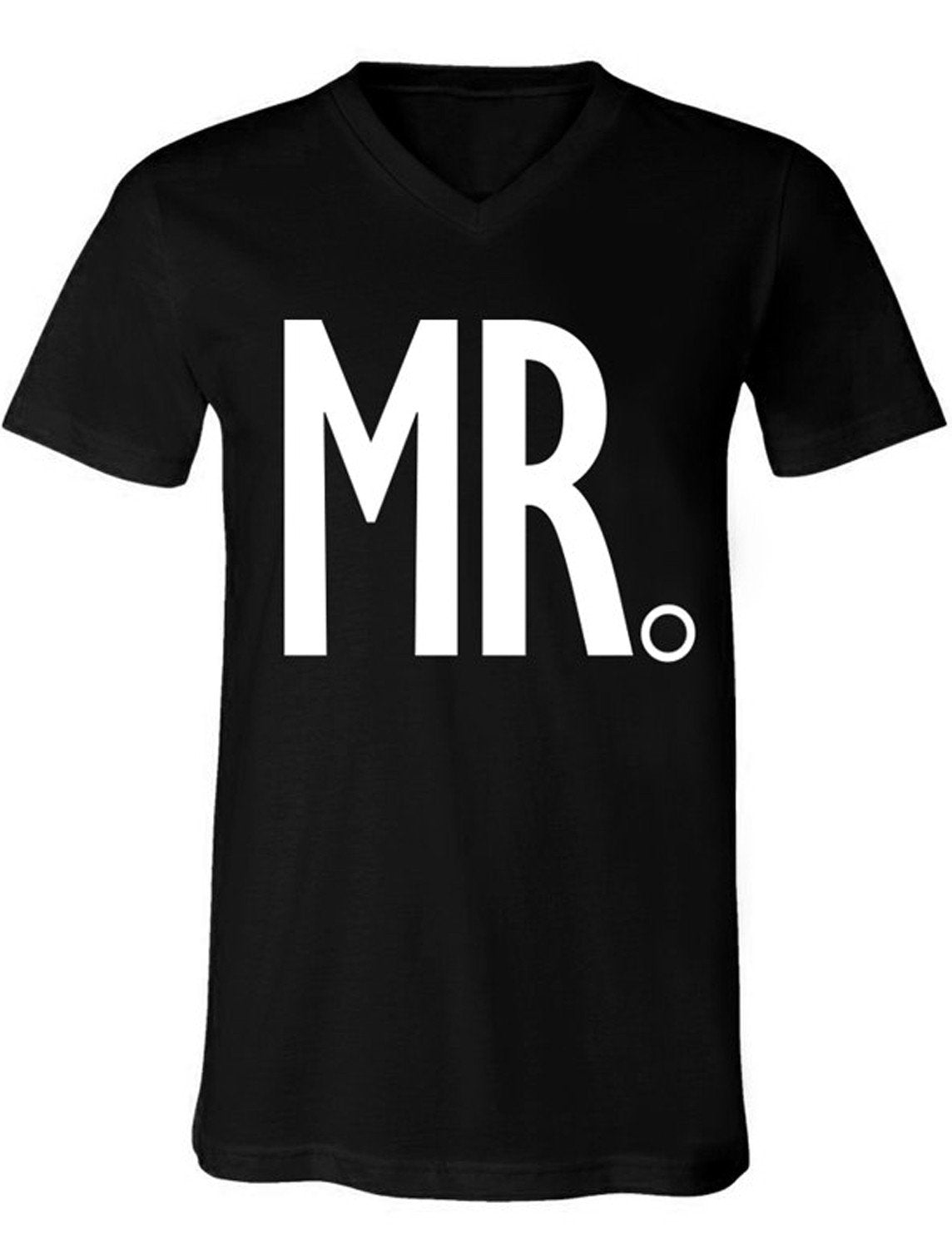 MR. Groom Shirt Black V-neck