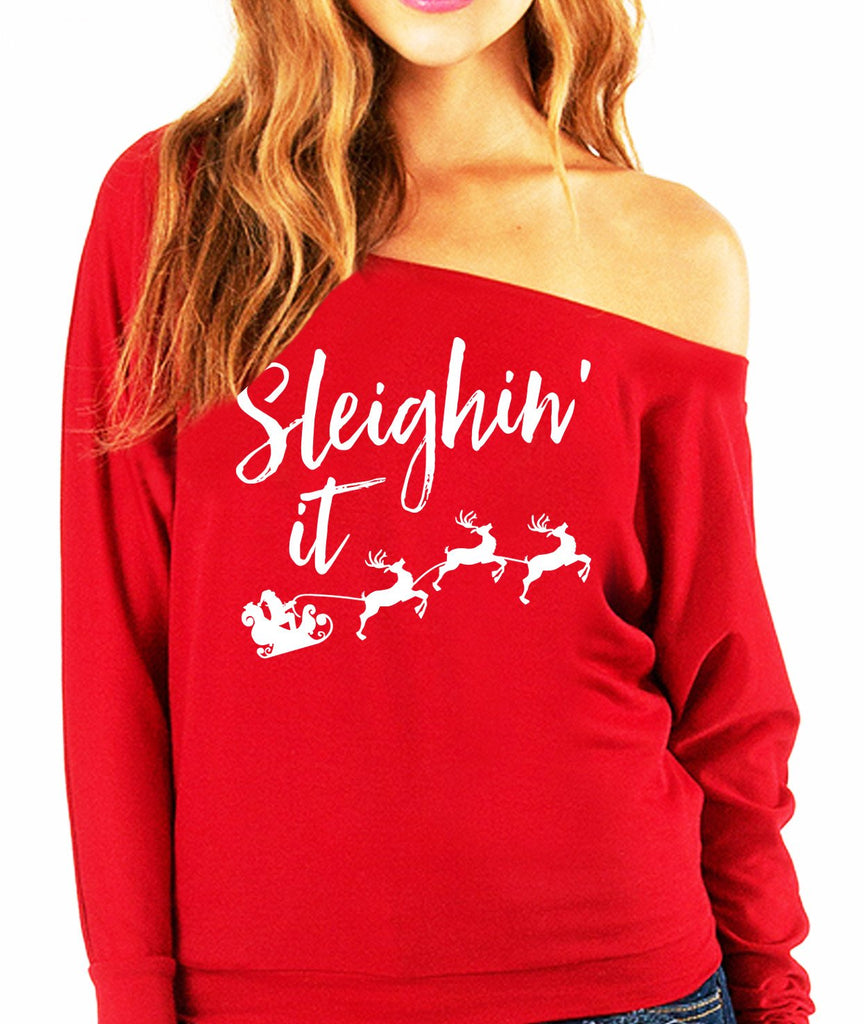 Sleighin' It Christmas Slouchy Sweatshirt
