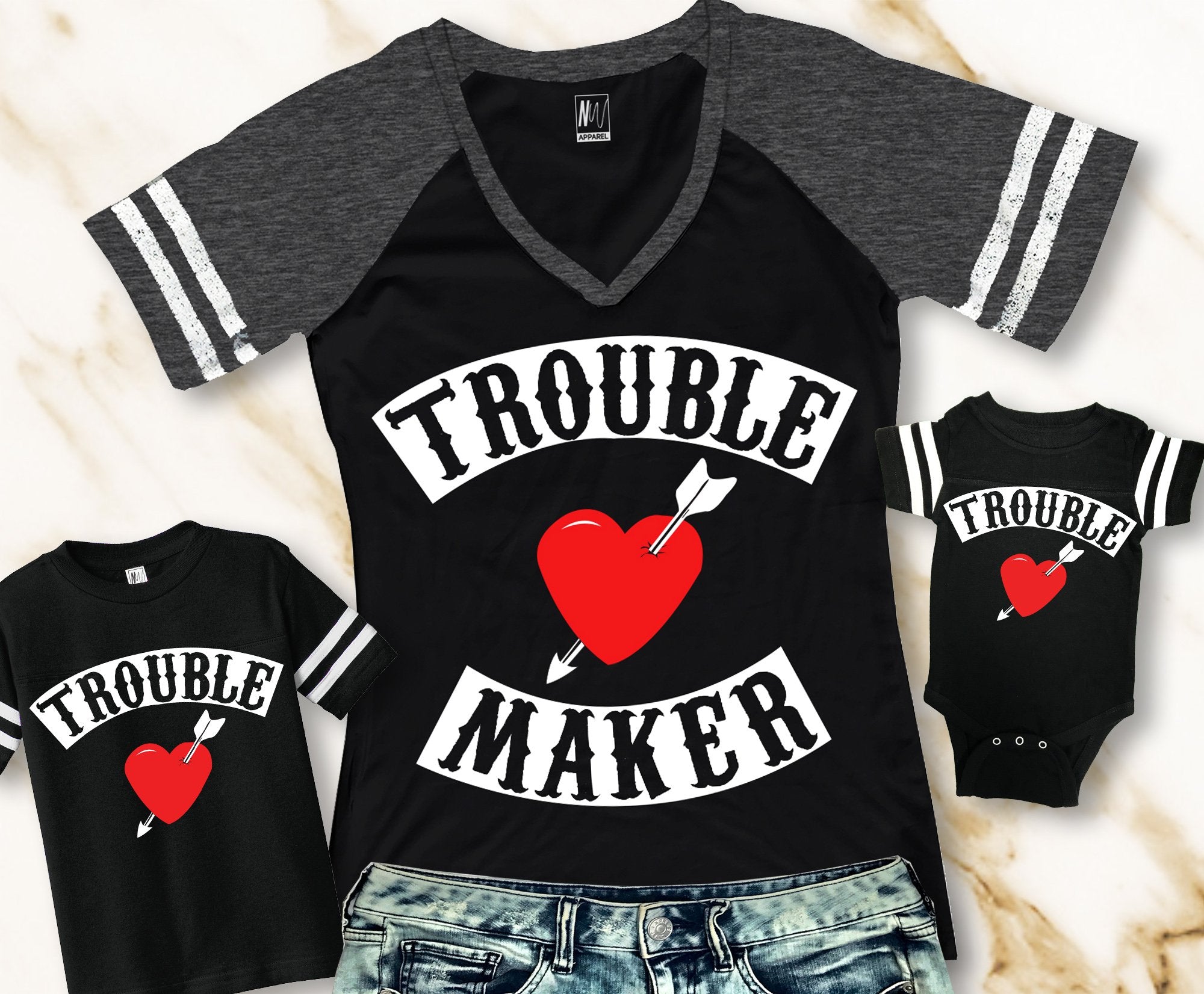 MOMMY & ME Trouble Maker & Trouble Shirts