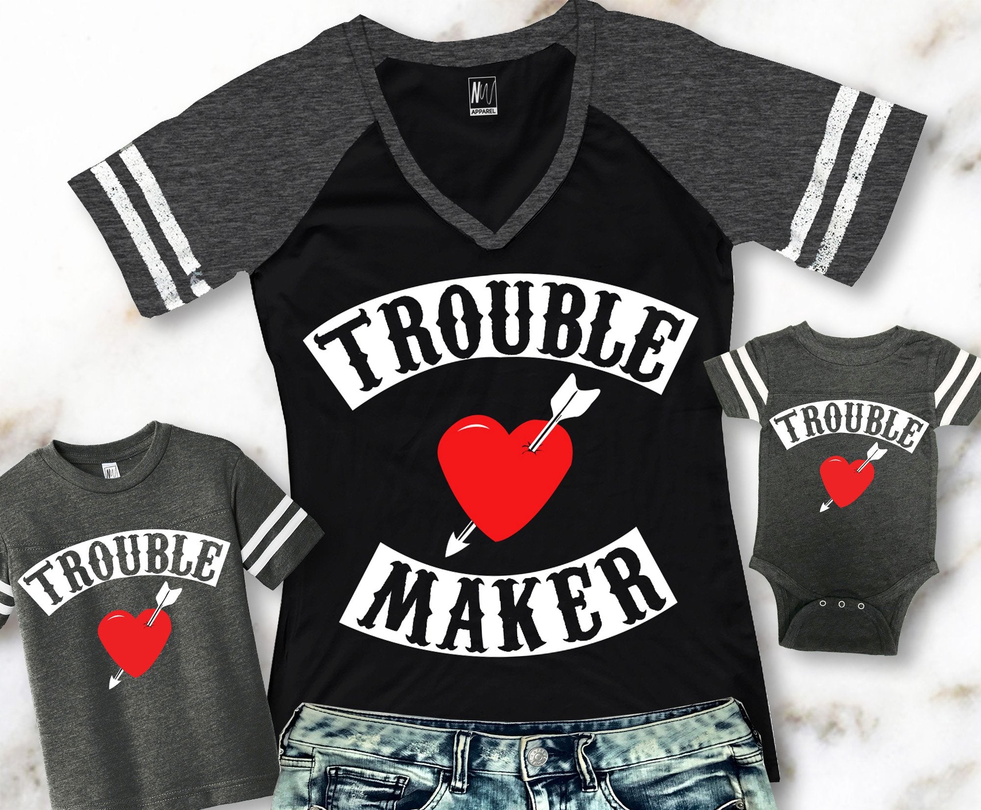 MOMMY & ME Trouble Maker & Trouble Shirts