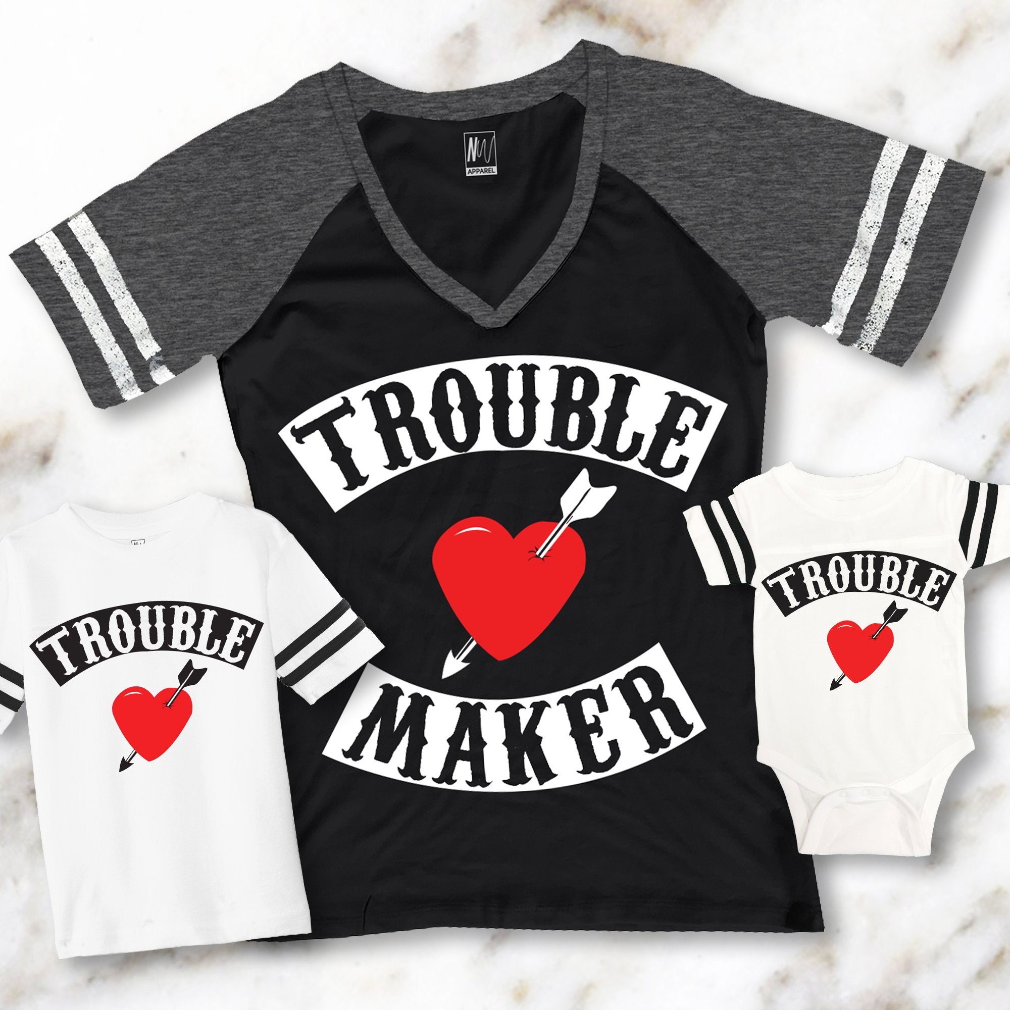 MOMMY & ME Trouble Maker & Trouble Shirts