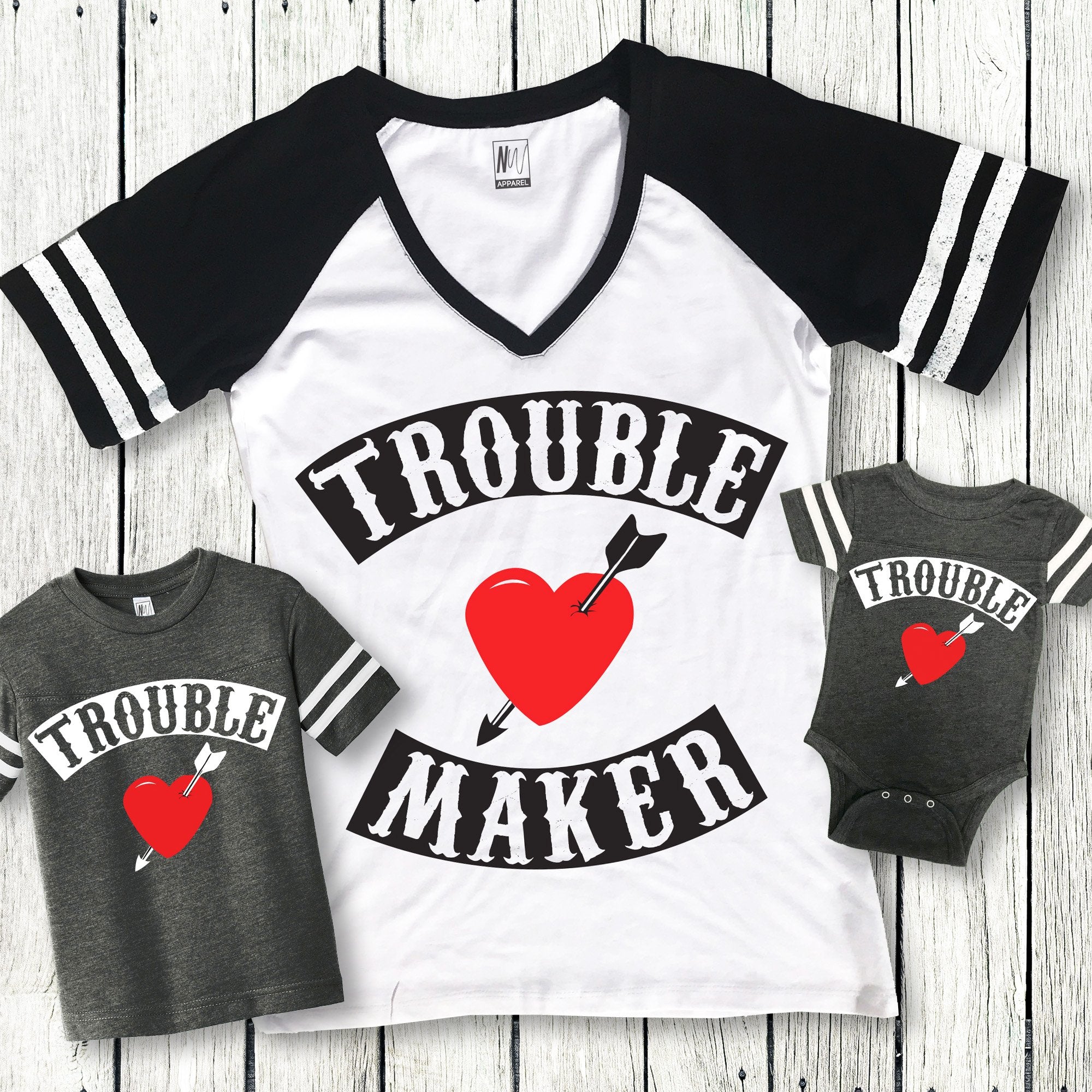 MOMMY & ME Trouble Maker & Trouble Shirts