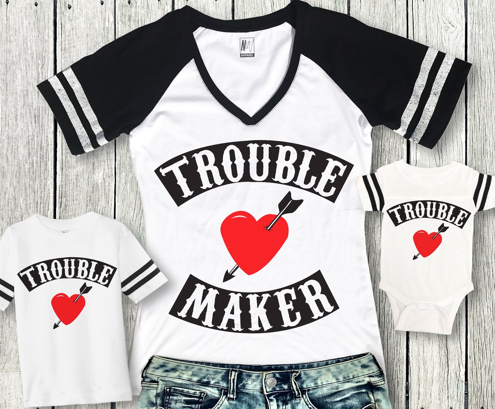 MOMMY & ME Trouble Maker & Trouble Shirts