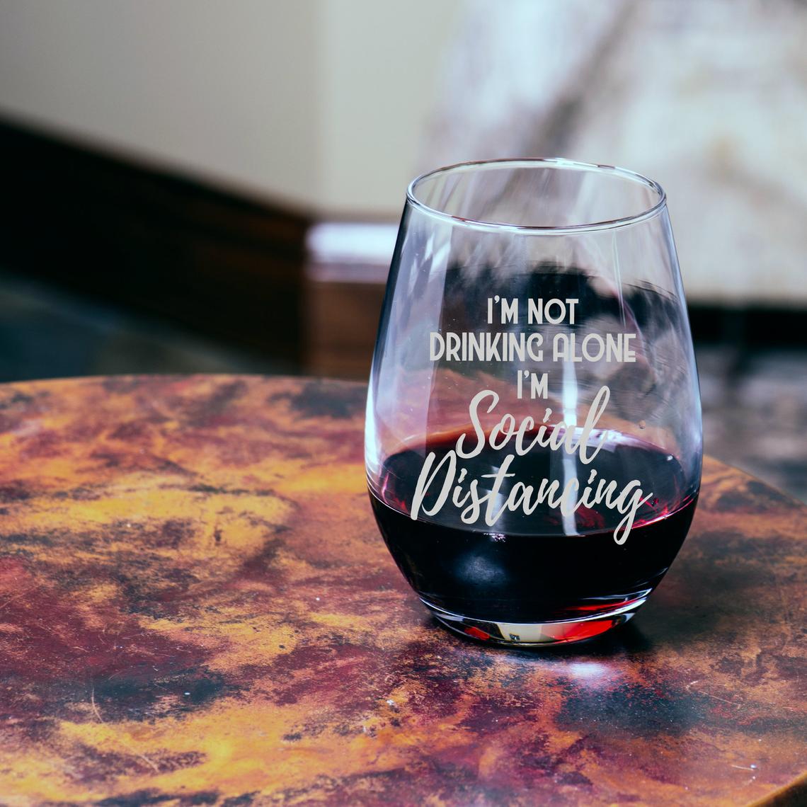 Social Distancing Wine Glass