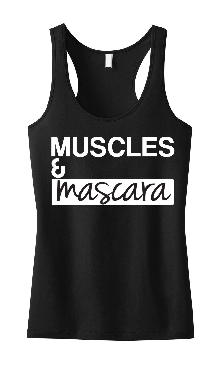 Muscles & Mascara Workout Tank Black with White